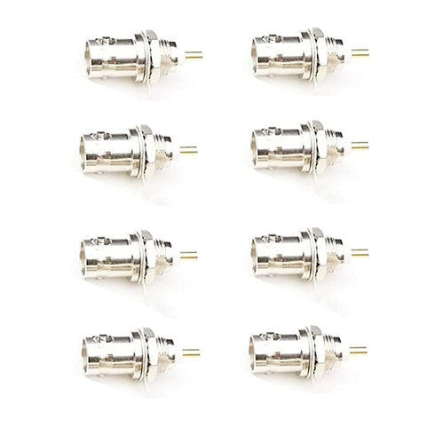 BNC Chassis Panel Mount Socket Female Jack Solder Type Connectors Adapter (8 Pack)