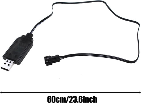 Maxmoral 2PCS 7.4V SM-3 Black Lithium Polymer Battery USB Charger with Plug Suitable for Remote Control Car Truck Ship