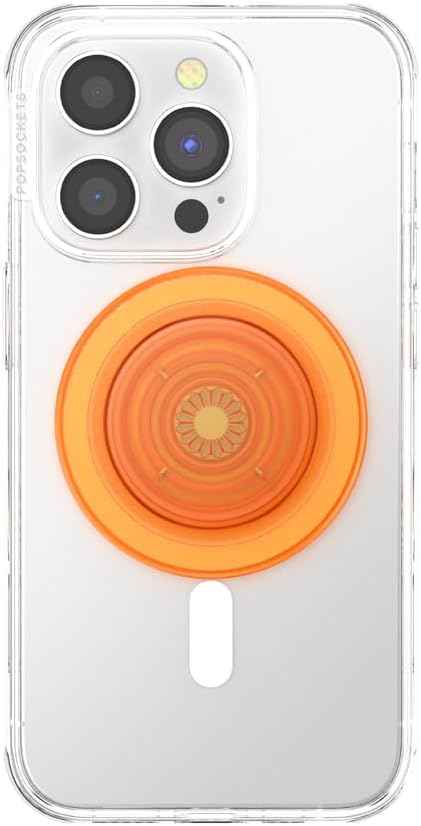 PopSockets Phone Grip Compatible with MagSafe, Phone Holder - Into The Woods, Orange Zest, Wireless Charging Compatible