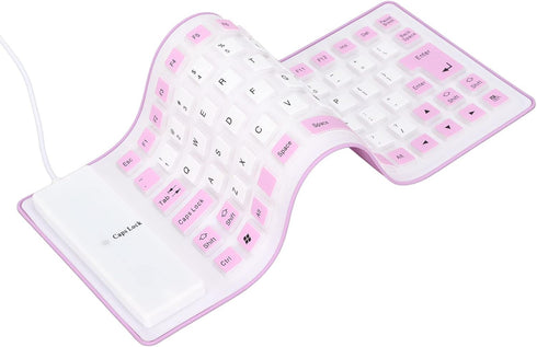 Silicone Foldable Flexible USB Wired Gaming Keyboard, 85 Keys, Waterproof, Dustproof, Roll-up Design for PC