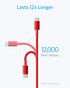Anker 6ft USB A to Type C Charger Cable (2-Pack) for Samsung Galaxy S10/S10+/Note 9, LG V30 & More - Red, USB 2.0