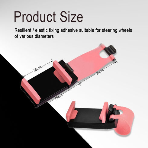 Car Steering Wheel Phone Mount, Steering Wheel Smartphone Mount, Portable Steering Wheel Phone Holder Mount Clip for