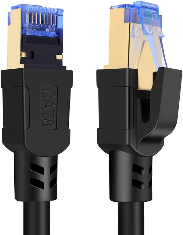 Cat8 Ethernet Cable, High Speed Network Patch Cable with Gold Plated RJ45 Connector, Compatible with Cat7 Cat6