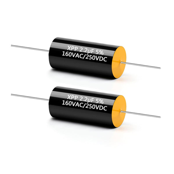 2PCS 250V 2.2UF Capacitor Frequency Divider Capacitance Audio Speaker Capacitor Polypropylene Film Non-Polarity