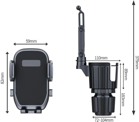 Elecphbo 2 1 360 10-40oz Cup Holder Phone Mount for Car, in Cell P Car Mount Rotation Cup Holder Expander for Stanley