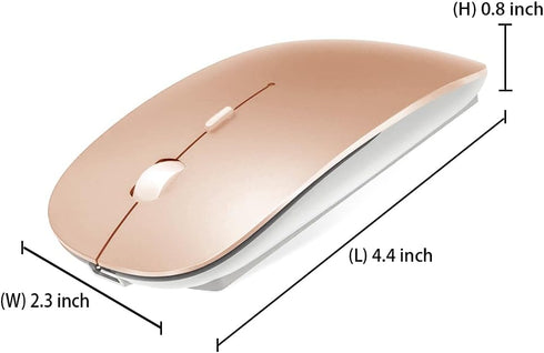 Rechargeable Bluetooth Mouse, Wireless for MacBook/MacBook Air/Pro/iPad, Laptop/Notebook/PC/iPad/Chromebook (Pink)