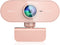 QMKKX Webcam for pc with Microphone,Full Hd 1080P Pink Streaming Web Cam with
