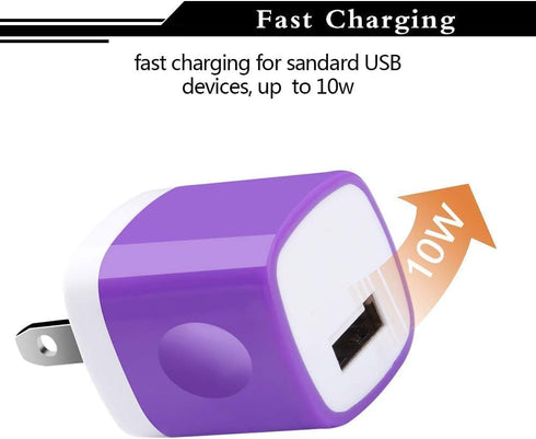 USB Charger, 5-Pack 1A/5V USB Power Home Travel Adapter Wall Charger, Compatible with Phone, iPad, Samsung, LG