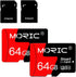 MORIC 2 Pack 64GB Card,C10 A1 Micro SD Card with Adapter High Speed Memory Memory TF Card for Camera/Dash