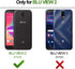 B-wishy for Blu View 2 Case, Glitter Crystal Butterfly Heart Floral Slim TPU Cover with Kickstand & Strap (Rose Gold)