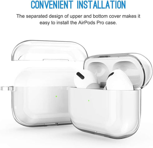 valkit Compatible Airpods Pro Case Cover | Clear Soft TPU Protective Case 2019 with Keychain, Shockproof - Transparent