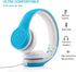 Kids Headphones with Cord, Toddler Sharing Function, 85dB/93dB Safe Volume Limit for Children, School, Travel (Blue)