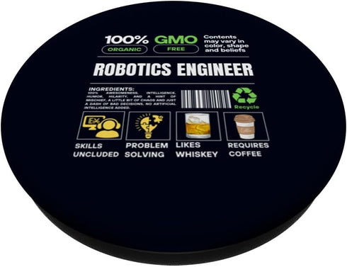 Robotics Engineer Profession Job Label Skills Coffee Whiskey PopSockets Standard PopGrip
