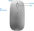 Bluetooth Mouse for Laptop/Tablet/iPhone/Android PC, Rechargeable Slim Quiet Mice Compatible with Windows/Linux, Silver
