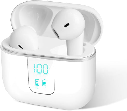 Wireless Earbuds with 5.3 Headphones, 40Hrs Playtime, Waterproof Stereo in-Ear Earphones with Microphone for Sports
