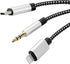 4.26FT MFi Certified Lightning to 1/4 Inch Audio Adapter Cable, 3-in-1 Stereo 1/4 Cable for Headphone AMP