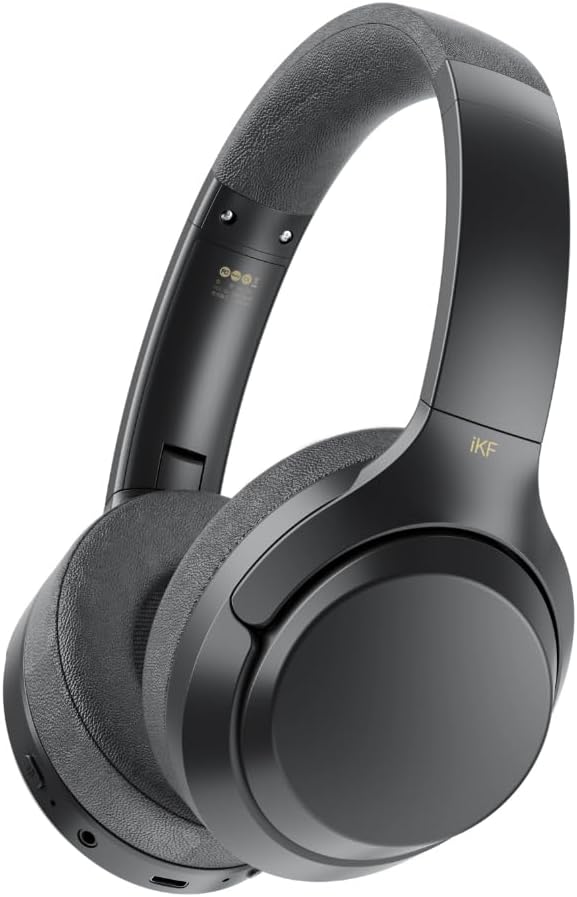 iKF T1 Wireless Headphones - Call Noise Cancelling Bluetooth Headset with 50 Hours Using Time, Compatible iOS/Android,