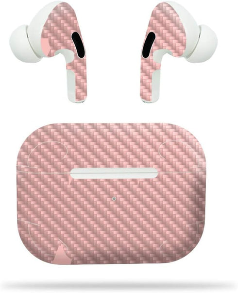 MightySkins Carbon Fiber Skin for Apple Airpods Pro - Solid Baby Blue, Textured Carbon Fiber Finish, Easy to Apply,