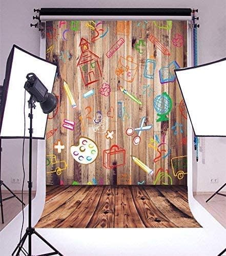 Leowefowa Back to School Backdrop 5x7ft - Vinyl Photography Backdrops with Hand Painted Pencils and Books