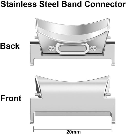 Connectors for Samsung Galaxy Watch 6 Classic Band, Stainless Steel Button Adapter for Galaxy Watch 6/5/4 (4 PCS)