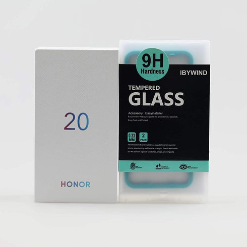 Ibywind Screen Protector for Honor 20/Nova 5T - 2Pcs Tempered Glass, 1Pc Camera Lens Protector, 1Pc Backing Carbon