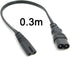 cablecc IEC 60320 C8 Plug to C7 Receptacle Male to Female Extension Power Supply Cable, 30cm