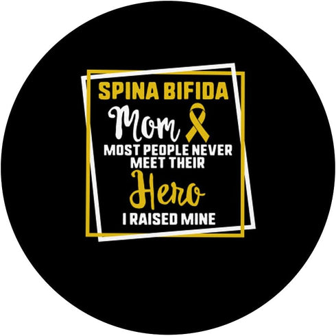 Spina Bifida Mom Of A Warrior Awareness Strong Women Mother PopSockets Swappable PopGrip