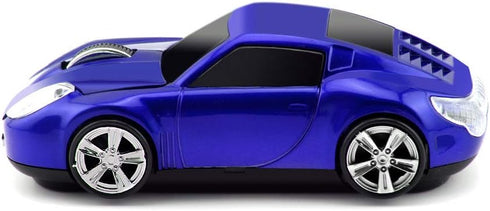 Wireless Sports Car Shape Mouse for Tesla Roadster, Optical Mouse with 2.4GHz USB Receiver, AA Battery Powered (Blue)