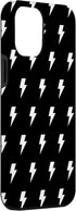 iPhone 15 Pro Max Cute Trendy Phone Case, Black and White Lightning Bolt Pattern