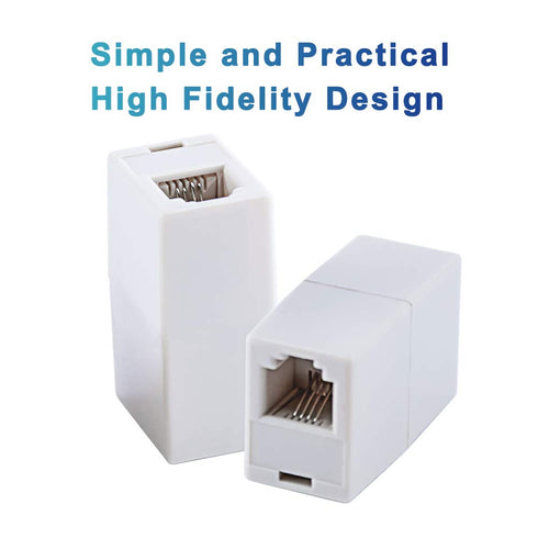 RJ11 Coupler, 2 Pack Telephone Phone Line Connector Coupler RJ11 6P4C Inline Keystone Jack Female to Female Adapter
