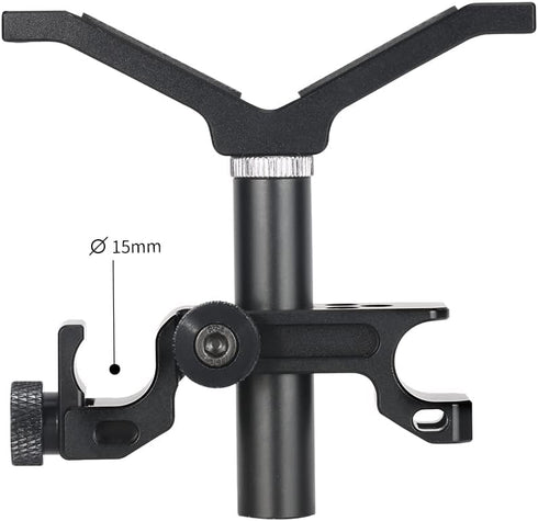 NICEYRIG 15mm LWS Rod Lens Support Y-Bracket, 64mm Vertical Adjustment for Heavy Long Lens Diameter 50mm to 140mm