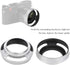 Camera Lens Hood, 2Pcs Aluminium Alloy Hollow Out 39 mm Lens Hood for Leica Camera, Silver