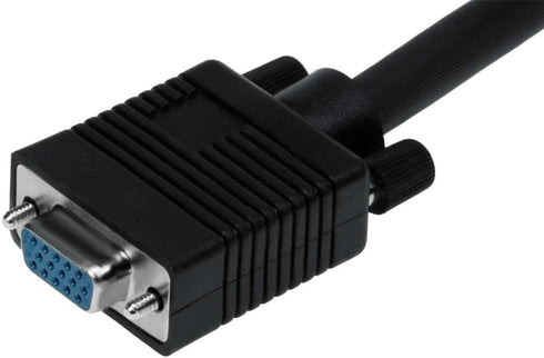 3ft HD15 SF Cable, SVGA M/F Monitor Extension Cable with Ferrite Bead Black