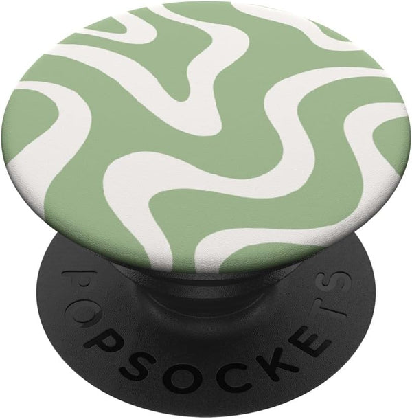 Matcha Green Retro Swirl 60s 70s Design PopSockets Standard PopGrip