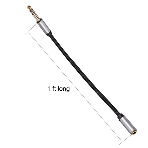 1/4 to 1/8 Headphone Cable Adapter, TRS Aux Cord 6.35mm Male to 3.5mm Female Stereo Jack for Amplifiers, Guitar
