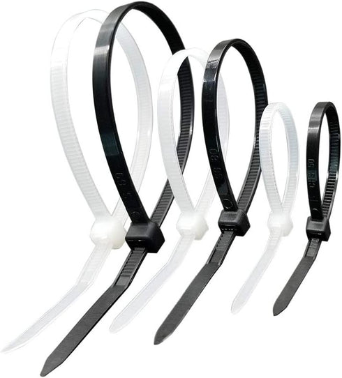 Superun Zip Tie Kit - 400 Pack Assorted Sizes 4 Inch, 6 Inch, 8 Inch Mix Pack in Black & White