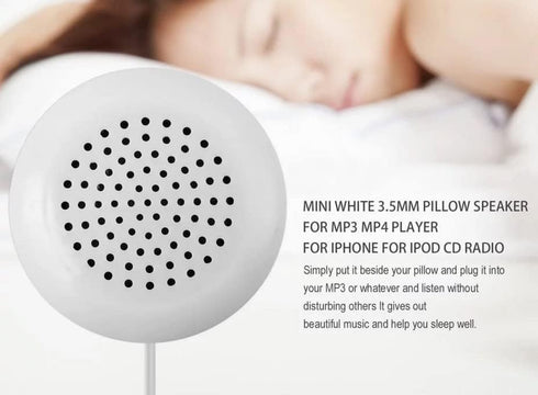 Portable 3.5mm Mini Pillow Speaker, Outdoor Stereo Speaker for iOS, Android, MP3, MP4, White