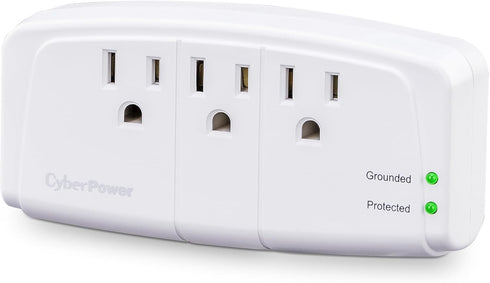 CyberPower CSB300W Essential Surge Protector, 900J/125V, 3 Outlets, Wall Tap