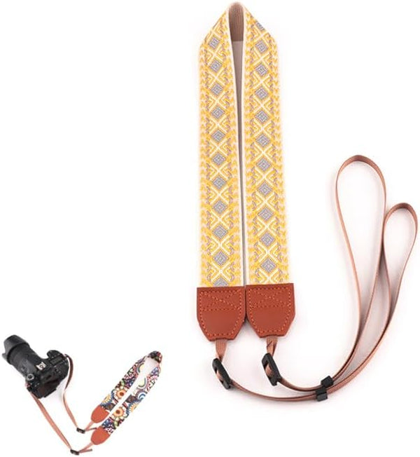 Premium Vintage Leather Camera Strap - Handmade Genuine Leather Neck Strap for