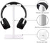 Headphone Stand Headset Holder Gaming Headset Holder with Aluminum Supporting Bar Flexible Headrest Anti-Slip Earphone Stand for All Headphones, White