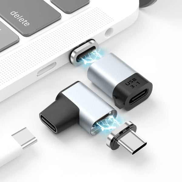 USB C Magnetic Adapter 24Pins Type C Connector, Straight + Right Angle, 4K@60HZ PD 100W Fast Charging, 10Gb/s Data