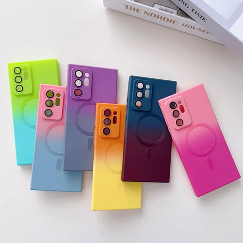 Galaxy Note 10+Plus Case Magnetic Wireless Anti-Scratch Shockproof Camera Protector Gradient Silicon Cover, Purple