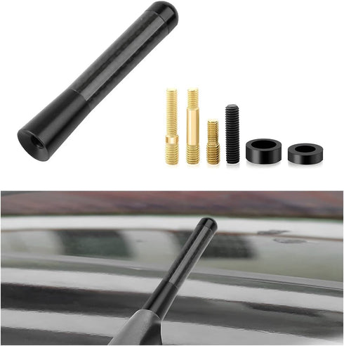 Yourkar Car Short Antenna, 3.15 Inch Aluminum Auto Roof Mount Short Antenna, Radio