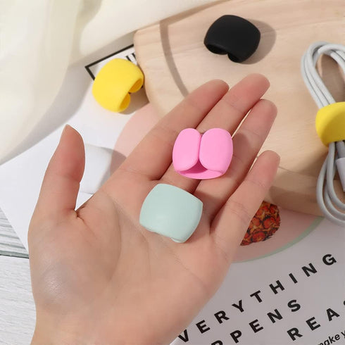 10Pcs Colorful Silicone Cable Winder, Portable Travel USB Charger Holder for Desk Organizer Clamp Wire Management