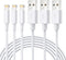 Novtech MFi Certified Lightning Cable 3 Pack - 3FT iPhone Charger, Fast Charging for iPhone 14, 13, 12, 11, 8, 7, White.