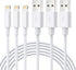 Novtech MFi Certified Lightning Cable 3 Pack - 3FT iPhone Charger, Fast Charging for iPhone 14, 13, 12, 11, 8, 7, White.