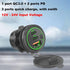 3 Ports 18W USB Car Charger with Switch - 12V-24V QC 3.0 USB & Dual PD USB C Cigarette Lighter Socket, Waterproof