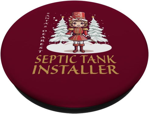 Septic Tank Installer Christmas Classic Female Nutcracker PopSockets Standard PopGrip