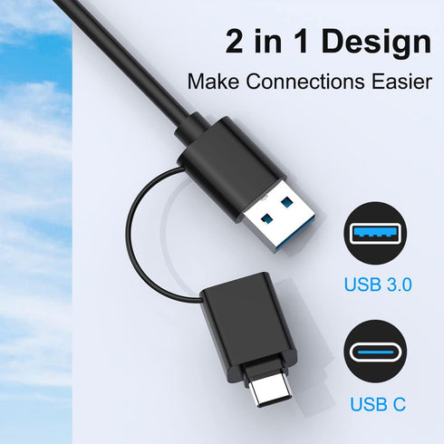 Rocketek USB3.0 7 1 USB C Multi Card Reader for SD, CF, Micro SD, XD, MS Cards - in Adapter Hub for Windows, Mac
