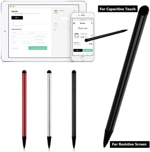 2 Pcs Black Stylus Pens for Touch Screens, Universal Capacitive Stylus Compatible for iPad, Samsung Galaxy, Smartphones